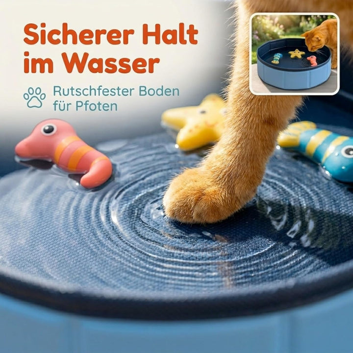 Swimmingpool Schwimmbecken für Katzen Katzenpool Katzenplanschbecken Katzenbadewanne, Faltbarer -Kat