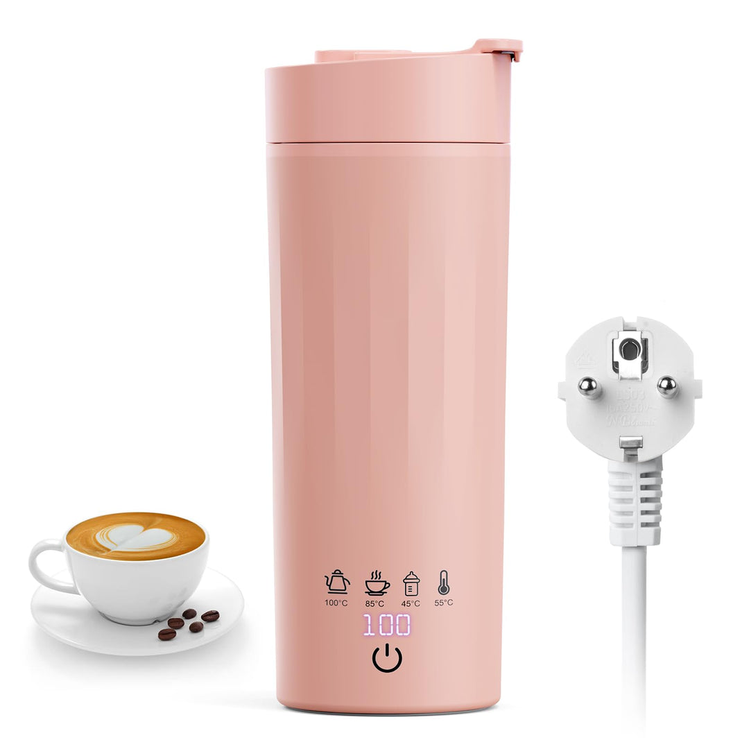 Flintronic Reise Elektrisch Wasserkocher, 475ML Electric Kettle, 220 V/ 300W Thermoskanne, 304 Stain