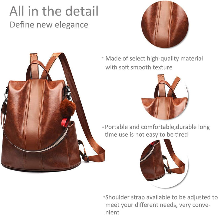 NICOLE & DORIS Rucksack Damen Rucksackhandtaschen Mode Rucksack Schulter Tasche wasserdichte Anti-Di