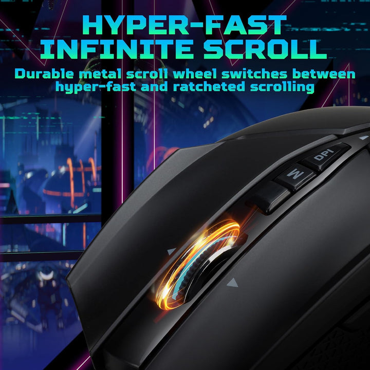 Acer Predator Cestus 335 Gaming Maus (19.000 DPI, 400 IPS Tracking, 10 programmierbare Tasten, 0,5 m