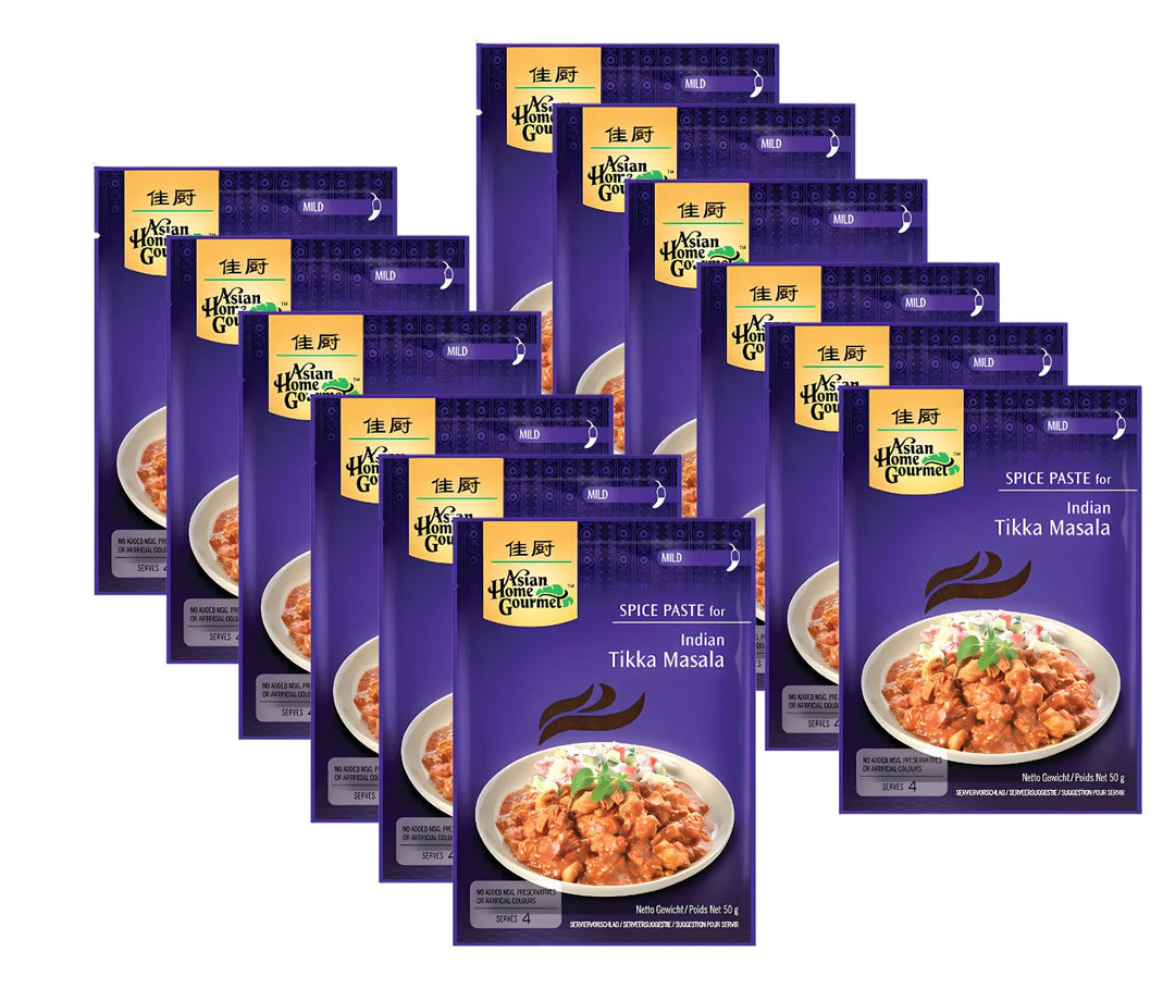 ASIAN HOME GOURMET Tikka Masala Paste – 12er Pack – Indische Gewürz Paste für Curry – OG ASIA – 12x