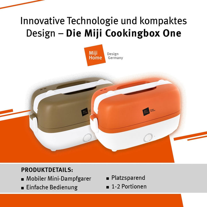 Miji mobiler Mini Dampfgarer,gesund-kochen-überall,1 Liter,250 Watt, ideal für Single-Menüs,Gemüse,a