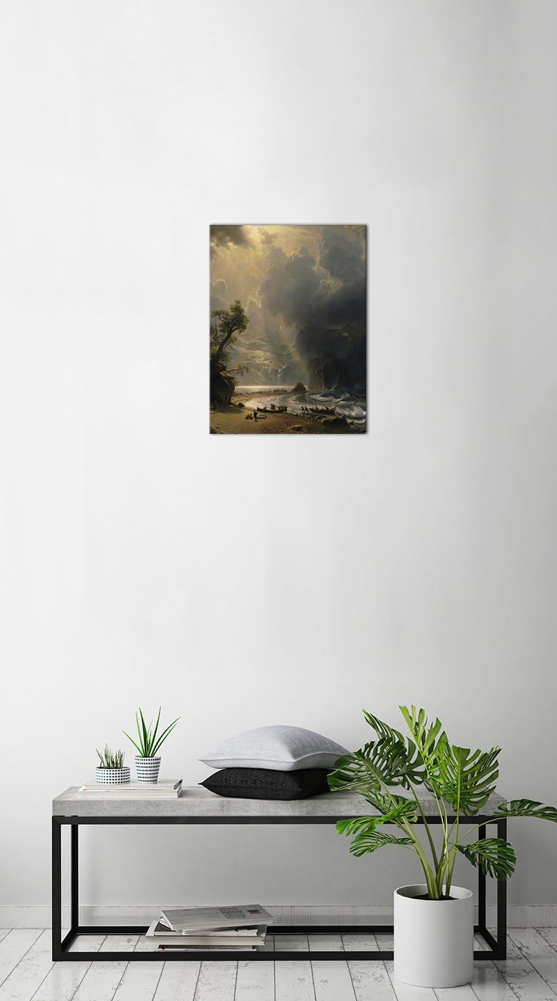 Bilderdepot24 Bild auf Leinwand | Albert Bierstadt Puget Sound on the Pacific Coast in 60x80 cm als