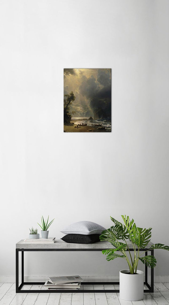 Bilderdepot24 Bild auf Leinwand | Albert Bierstadt Puget Sound on the Pacific Coast in 60x80 cm als