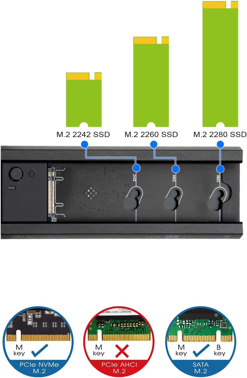 SilverStone Technology TS16, Externe 10-Gb s-SuperSpeed-USB-C-3.2-Gen-2-zu-NVMe SATA-M.2-SSD-Docking