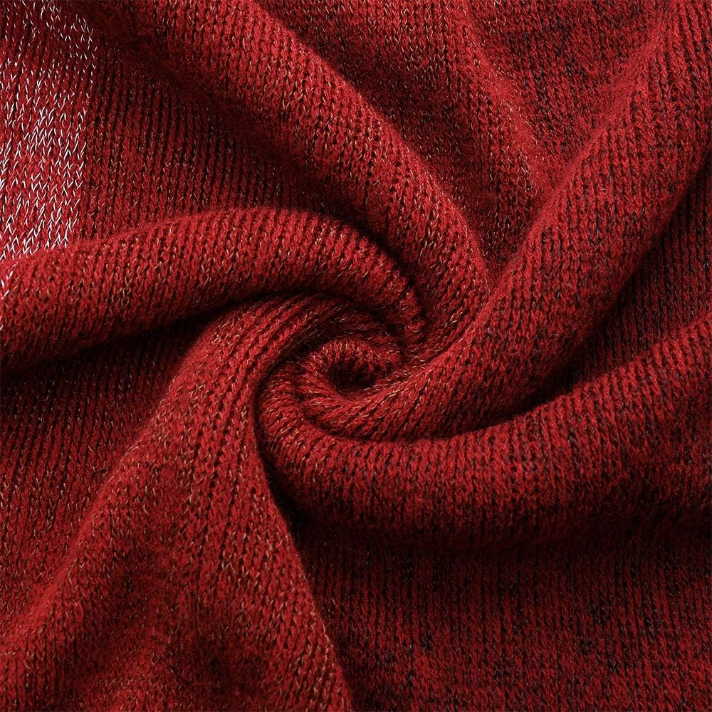 Damen-Poncho-Pullover, V-Ausschnitt, gestreift, Strickschal, Cape, Pullover mit Fransen, S-L Burgund