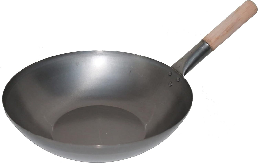 Wok ca. 33 cm Durchmesser flacher Boden für Gas, Gastronomie, Wokpfanne