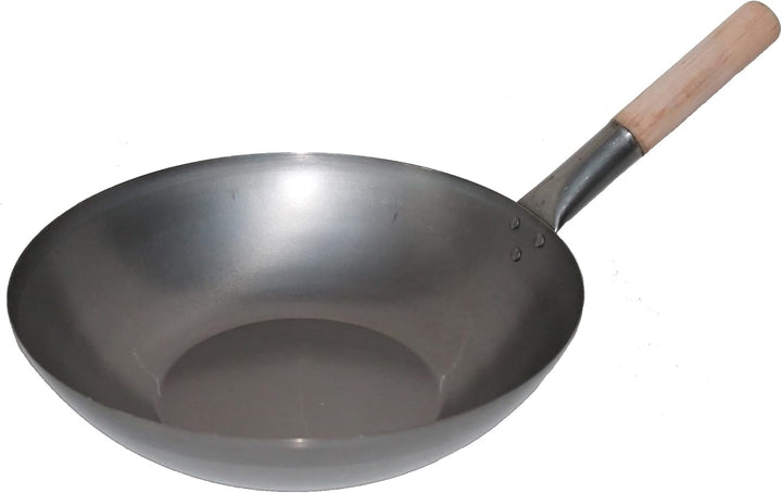 Wok ca. 33 cm Durchmesser flacher Boden für Gas, Gastronomie, Wokpfanne