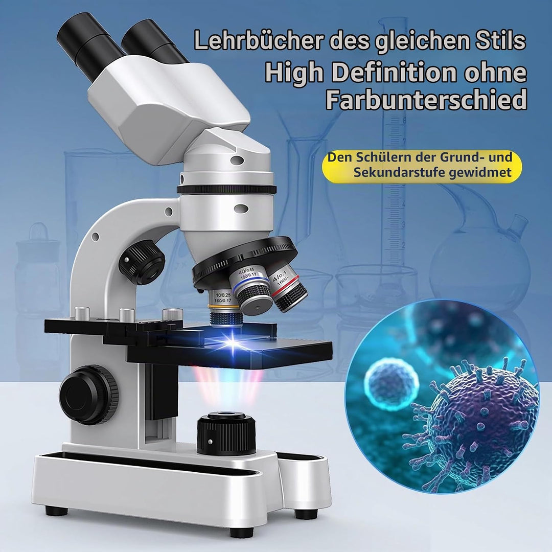 Mikroskop-biologisches pädagogisches Mikroskop für Studenten, mit Telefonclip, biologischer Probe un