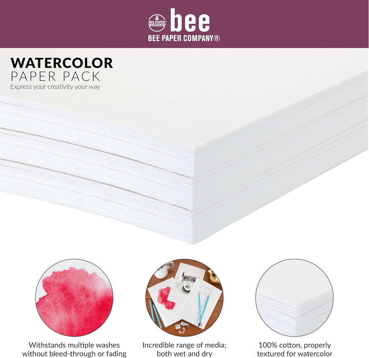 Bee Paper Company Aquarellpapier, 100% Baumwolle, 91,4 cm x 4,5 m Rolle 36-inch x 5-yard Roll, 36-in