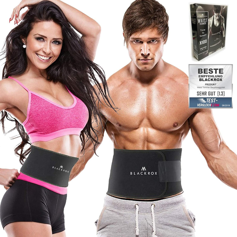 BLACKROX Waist Trimmer Fitnessgürtel Vergleichssieger Damen & Herren,Schwitzgürtel zur Fettverbrennu