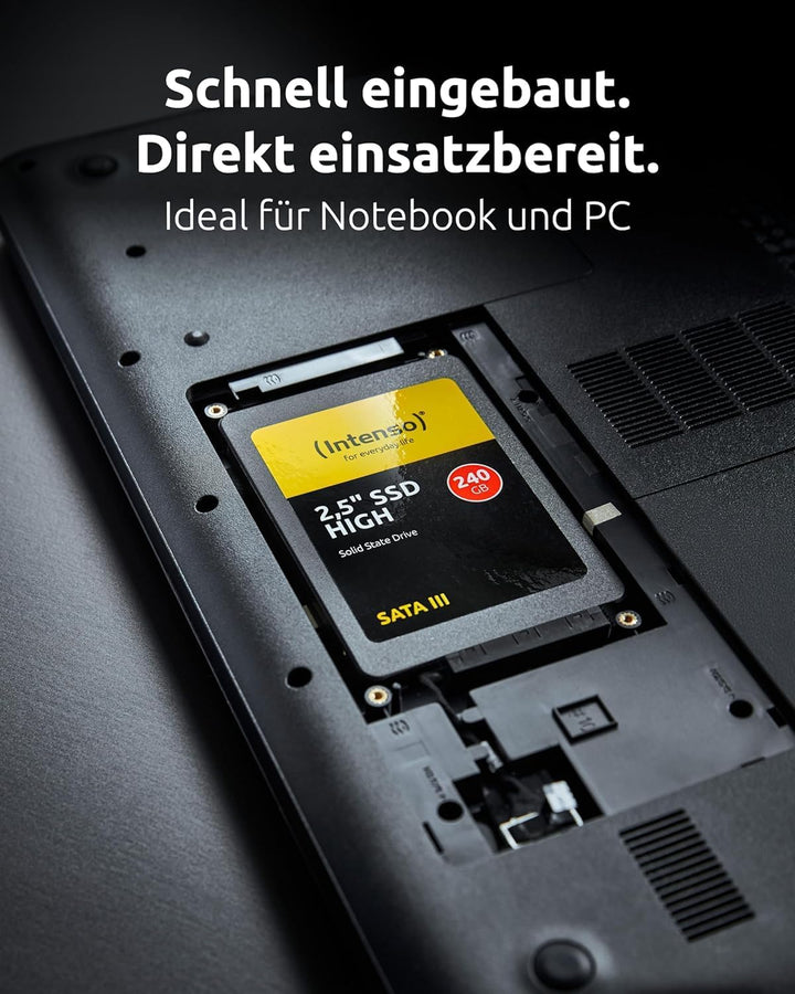 Intenso Interne 2,5" SSD SATA III High, 960 GB, 520 MB/Sekunden, Schwarz 960GB Sata 2,5" High