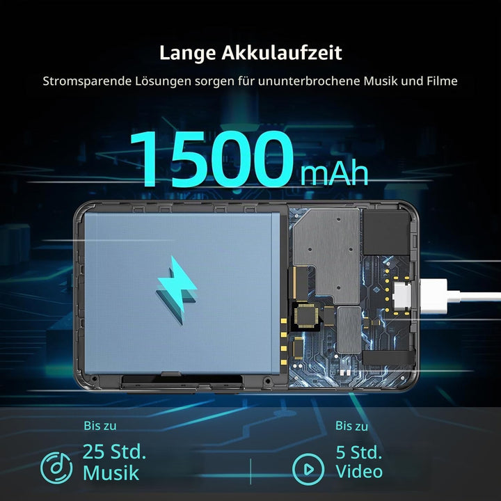 innioasis 16 GB MP3-Player mit Bluetooth und WLAN, MP3-Player, Apple Music, 4 Zoll Touchscreen, Andr