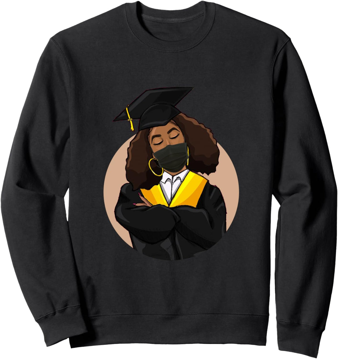 Black Girl Graduation Gift Class of 2021 Black and Educated Sweatshirt