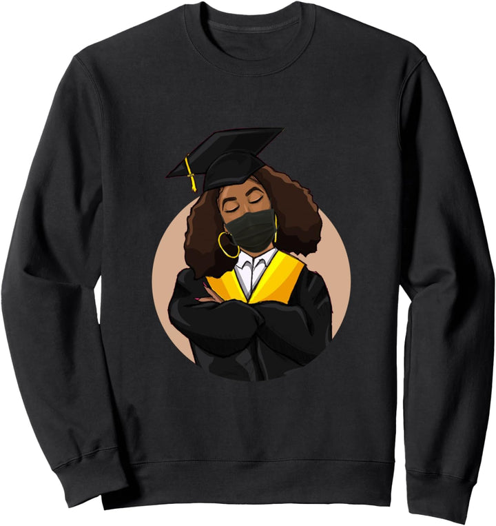Black Girl Graduation Gift Class of 2021 Black and Educated Sweatshirt