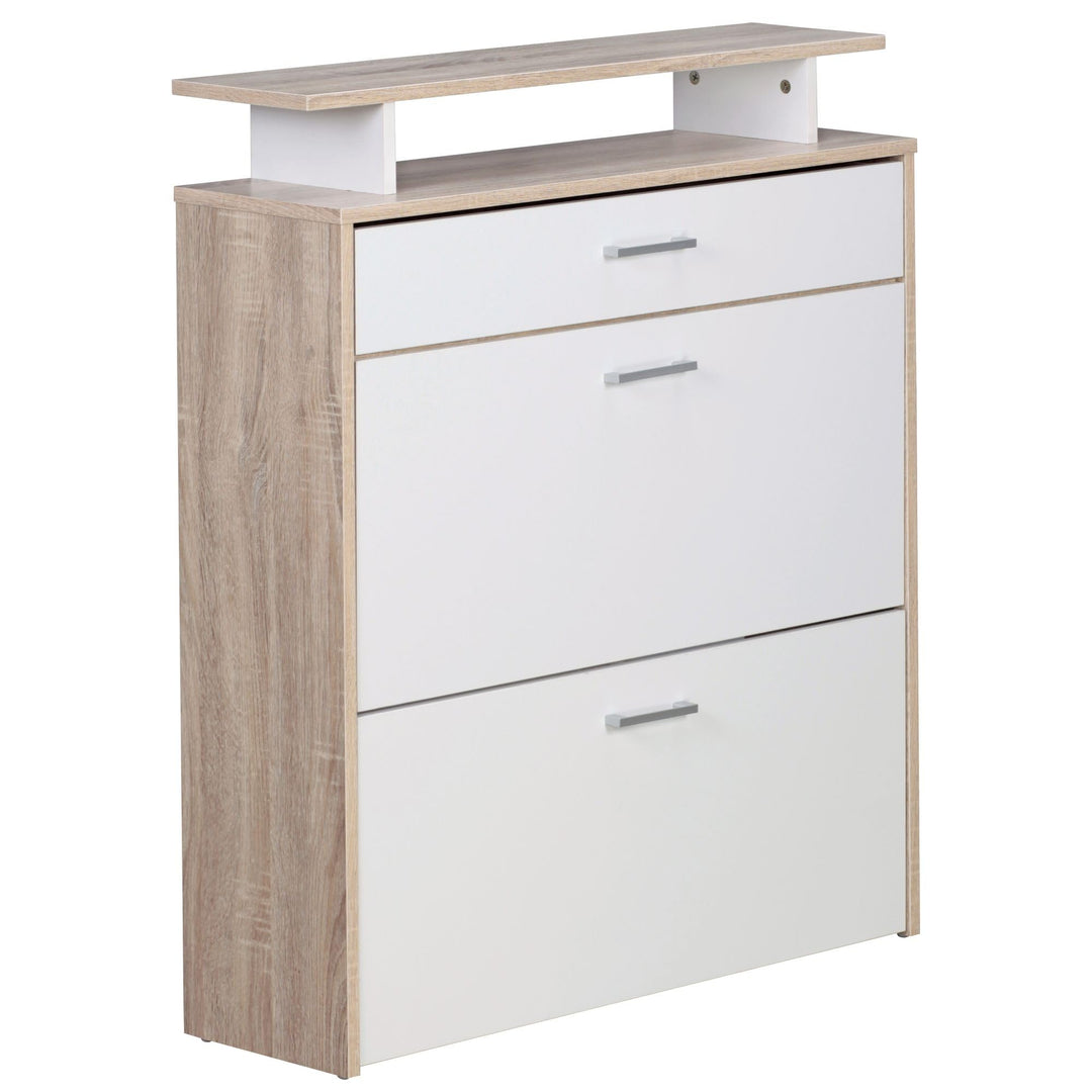 FineBuy Schuhkipper Holz 80x95x24 cm Modern Sonoma Eiche, Design Schuhregal Schuhkipper Schmal, Schu