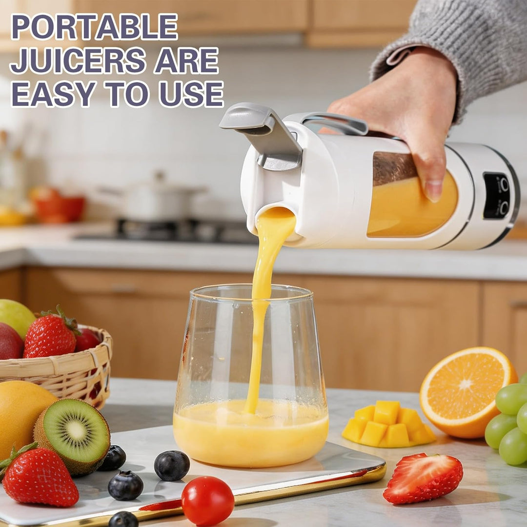Tragbarer Mixer Smoothie Maker To Go, 450 ml Portable Blender, Mini-Standmixer mit 12 Klingen und LE