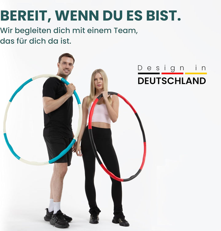 KIANA SPORTS® Hula Hoop Reifen Erwachsene inkl. Tasche und Übungsplan [1,2 kg] - Stabiler Hoola Hoop