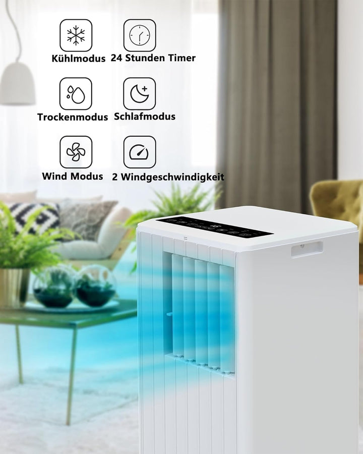 Garvee Klimaanlage Mobil Klimagerät 7000 BTU, 3 in 1 Kühlen Entfeuchten Lüftermodus Schlafmodus, 2.0