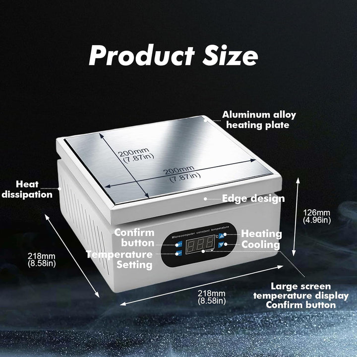 PCB Heizstation, 700W Lötstation Heizplatte mit LED Anzeige Temperatur Einstell 0-400°C, Elektrische