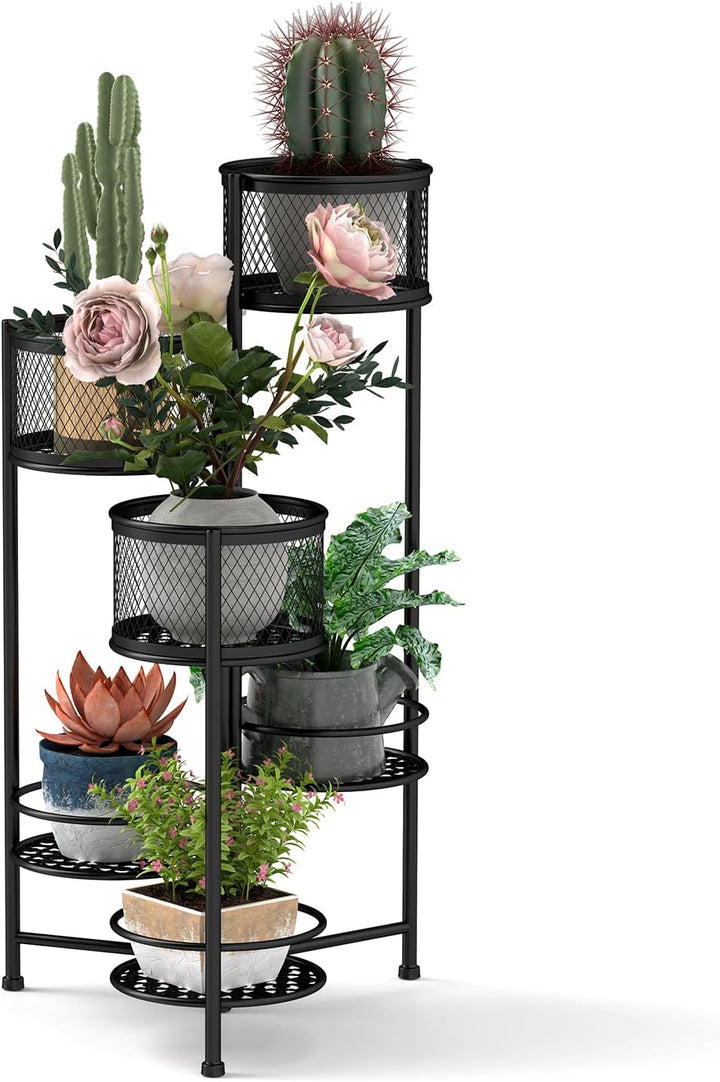 RELAX4LIFE Pflanzenständer Metall, Blumentopfhalter 6 Stufen, Blumenständer mit Drehbarem Design, Bl