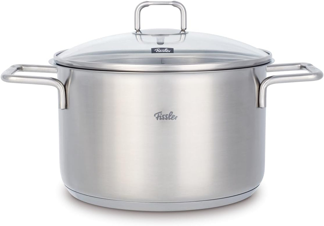 Fissler SatiTherm Edelstahl-Topfset 5-teilig – Made in Germany, satiniertes 18/10 Edelstahl, Glasdec