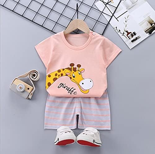 Baby Mädchen 3er Set Kurzarm Shorts T-Shirts Halbarm,6er Pack （Mit/Ohne Schulterschnalle） 6-18 Monat