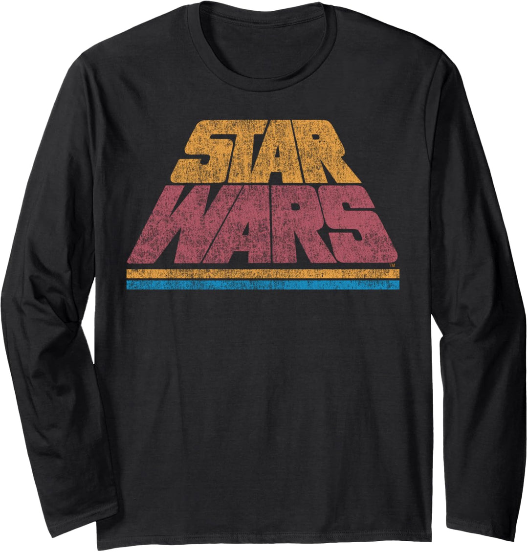 Star Wars Classic Retro Slant Logo Vintage Langarmshirt
