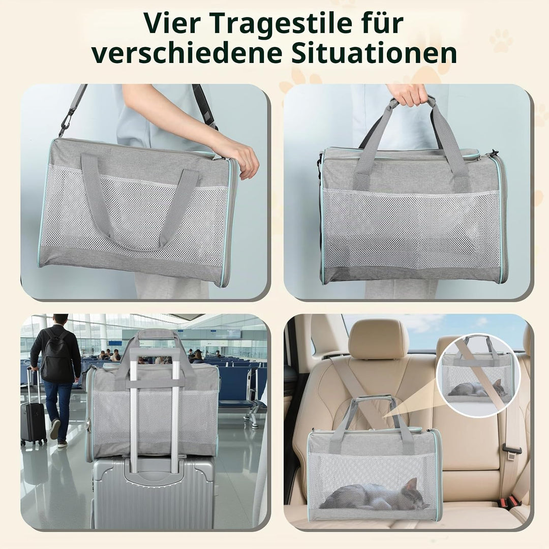 Cozary Transporttasche Für Katze Hund, Katzen Transportboxen, Hundetransportbox, Leichtes Haustiertr