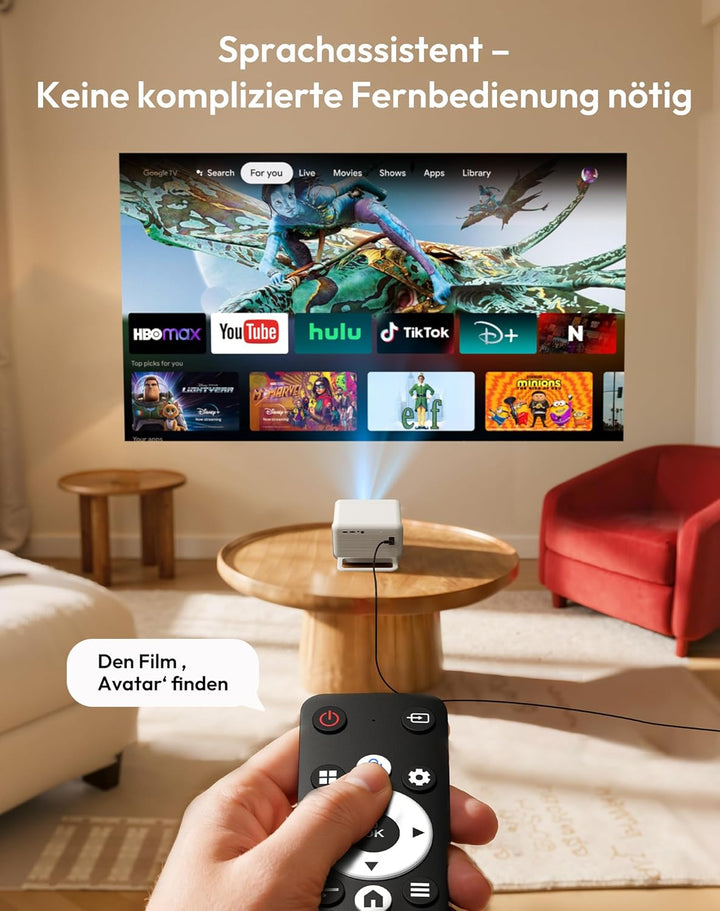 Smart Beamer N6 Pro: Kompatibel mit Netflix& Autofokus mit 4K-Unterstützung und 1080P Full HD, WiFi