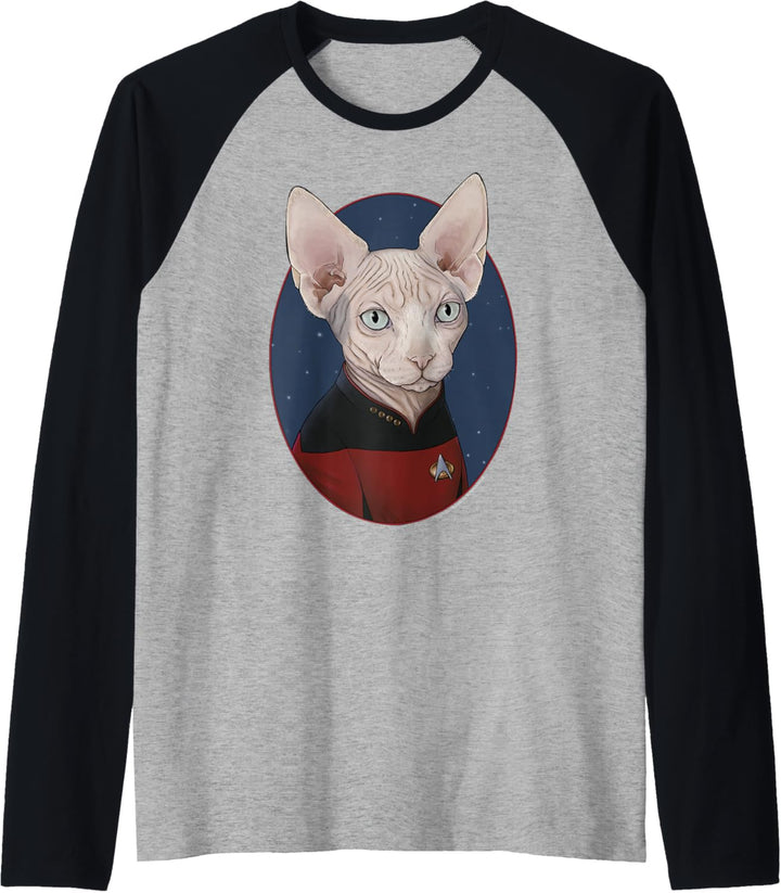 Star Trek: The Next Generation Captain Picard Cat Portrait Raglan