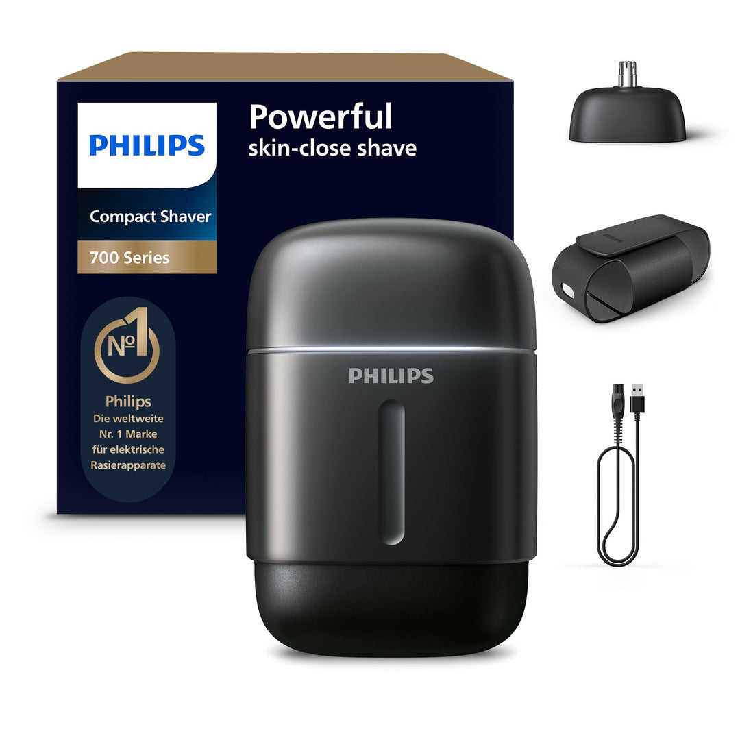 Philips Rasierer Series 700 - kompakter Elektrorasierer, Lift & Cut-System, Dual SteelPrecision-Klin