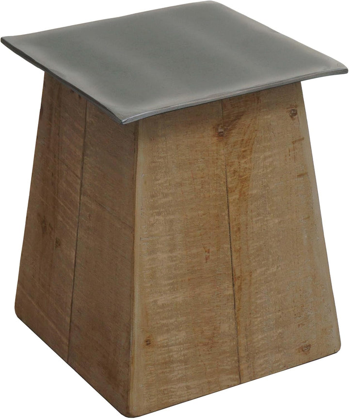 Beistelltisch HWC-L76b, Blumentisch Tisch, Industrial Massiv-Holz MVG-Zertifiziert 45x36x36cm, Natur