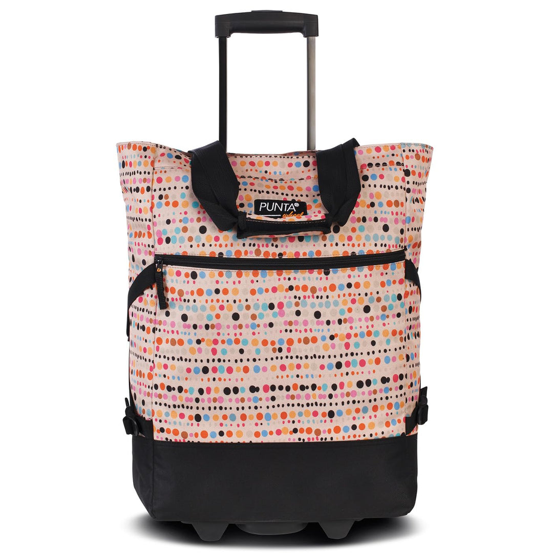 Punta® Einkaufstrolley Apricot/Bunt (33 L) - Stabiler Einkaufswagen für müheloses Einkaufen mit leis