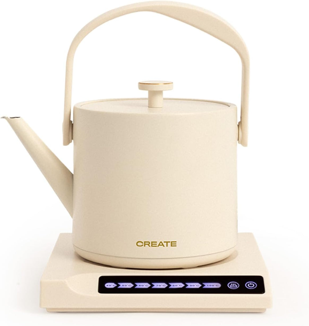 CREATE/HATTORI STUDIO/Elektrischer Wasserkocher 0,5L Weiss/Warmhalten, Sicherheitssystem, Thermostat