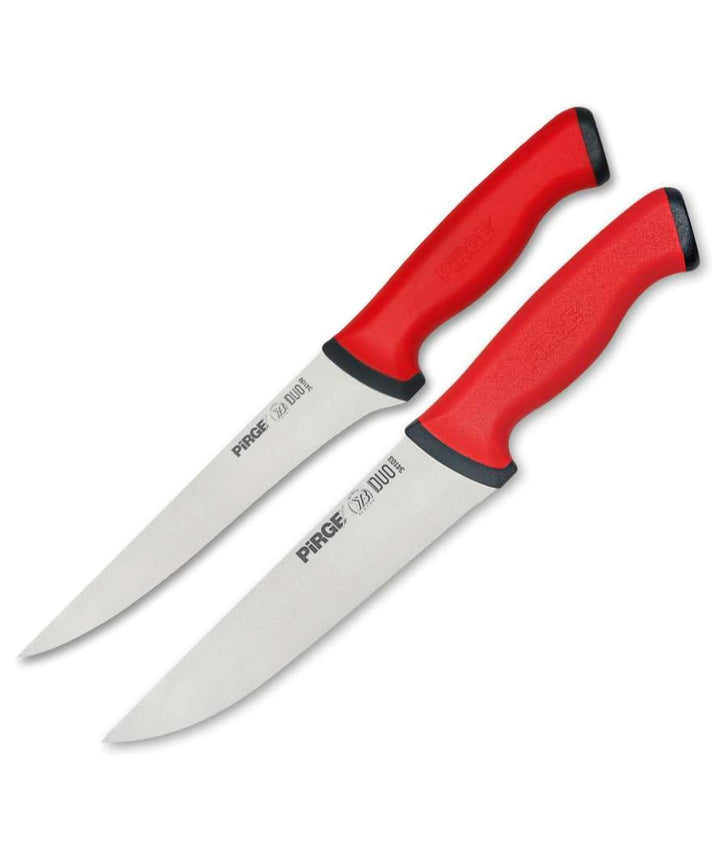 Pirge Duo Ausbeinmesser und Metzgermesser Set 2 TLG - 16,5 cm & 19 cm Set - Profi Messer Set - Schla