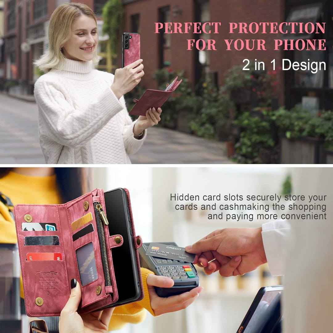 UFinetech Samsung S22 Plus Hülle, stossfeste Kartenfach Tasche Samsung Galaxy S22+ 5G Handyhülle, Fl