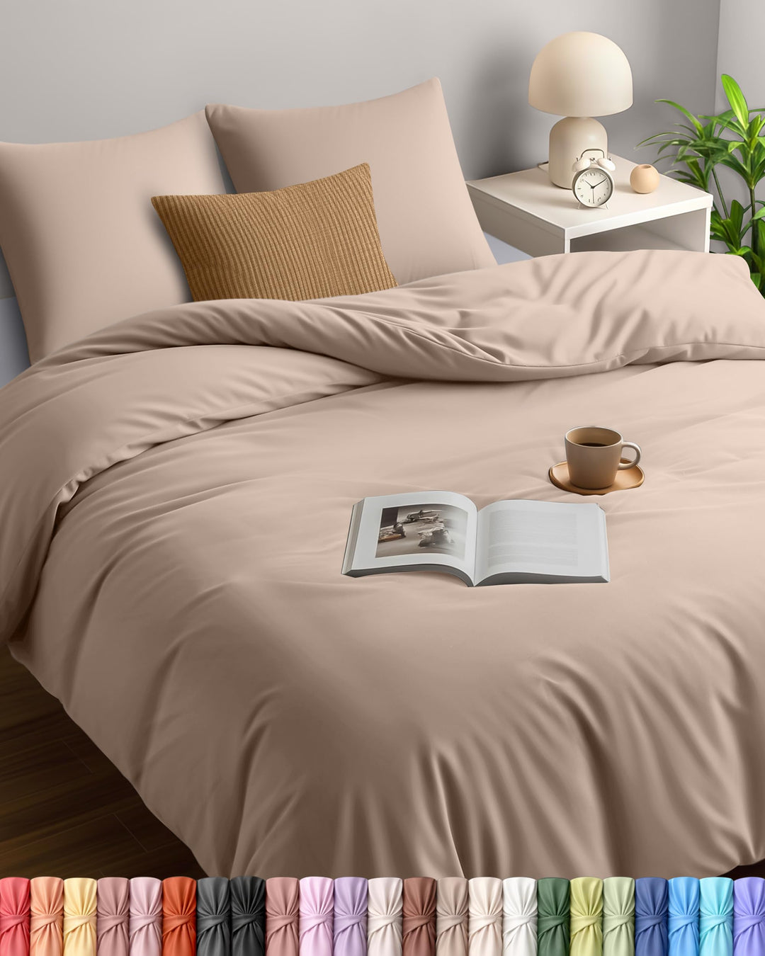 Utopia Bedding Bettwäsche 220x240 Set - Mikrofaser Bettbezug 240x220 cm + 2 Kissenbezüge 65x65 cm -