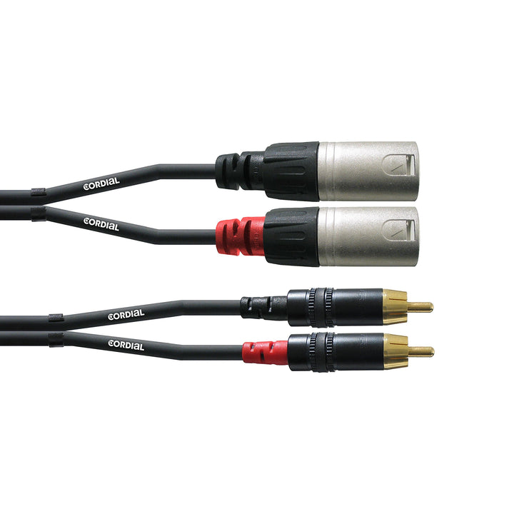 CORDIAL Kabel audio doppelt XLR male/Rca 3 m Kabel AUDIO Essentials RCA 3 M Single Noir, 3 M Single