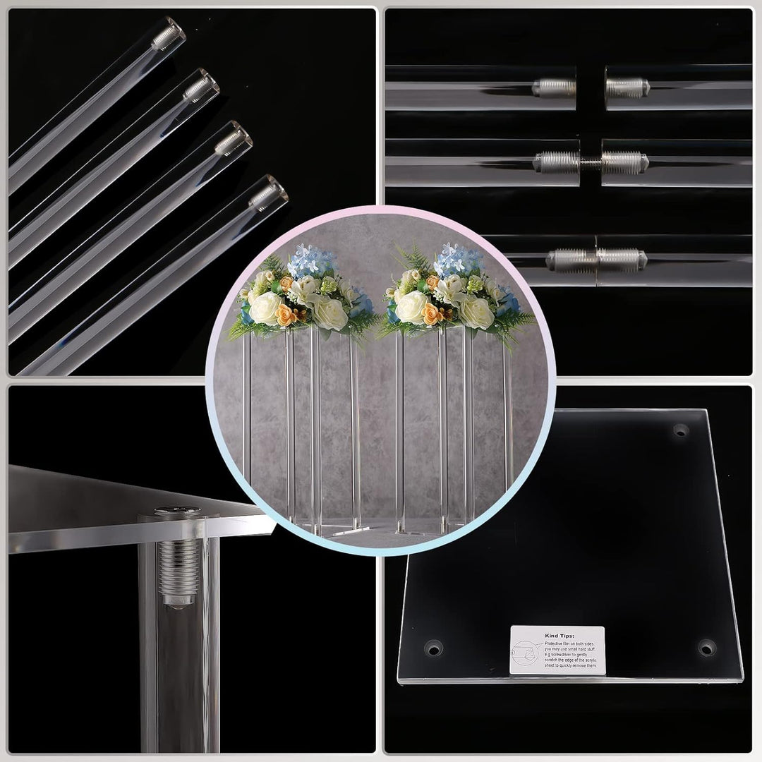 YALLOVE Set von 10, 40CM hohen Acryl Blumen Stand Clear Sockel für Hochzeit Event Party Requisiten,