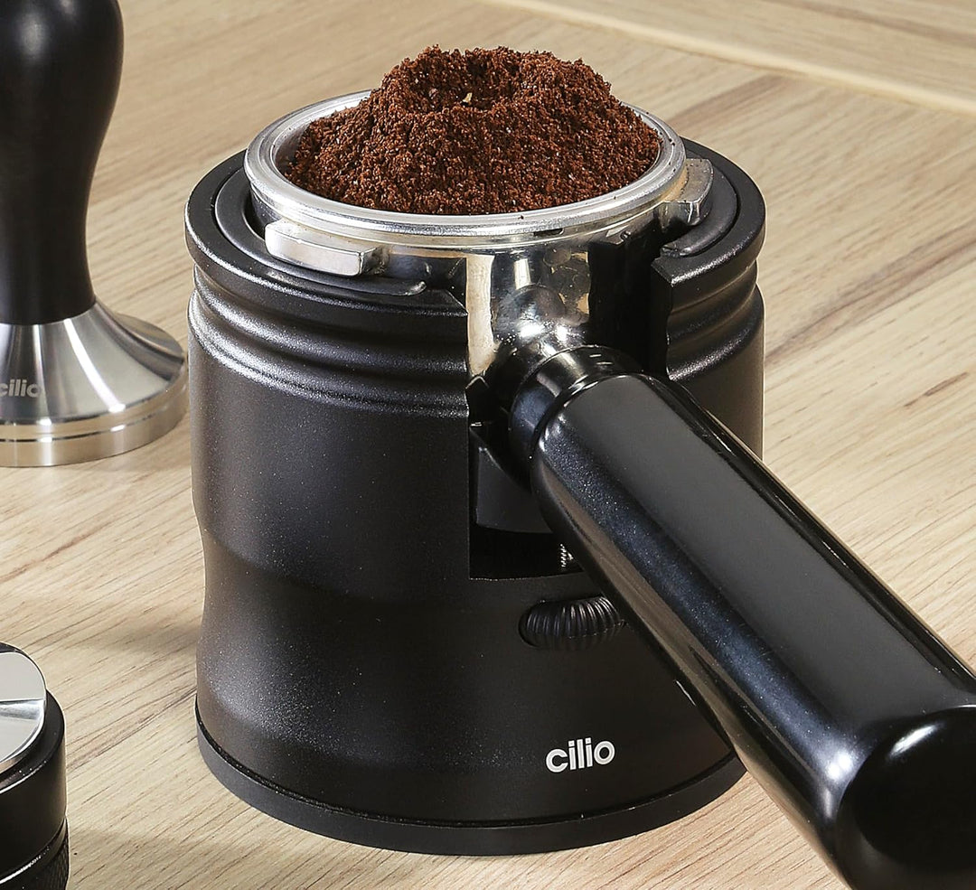 cilio Tamperstation BARISTA, höhenverstellbar, eloxiertes Aluminium | Haltestation, für 51 mm, 54 mm