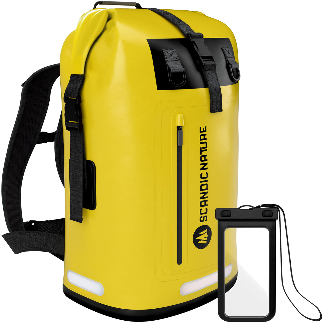PIONEER wasserdichter Rucksack mit Rolltop Verschluss 35L 55L schwarz gelb oliv-grün - extra robust