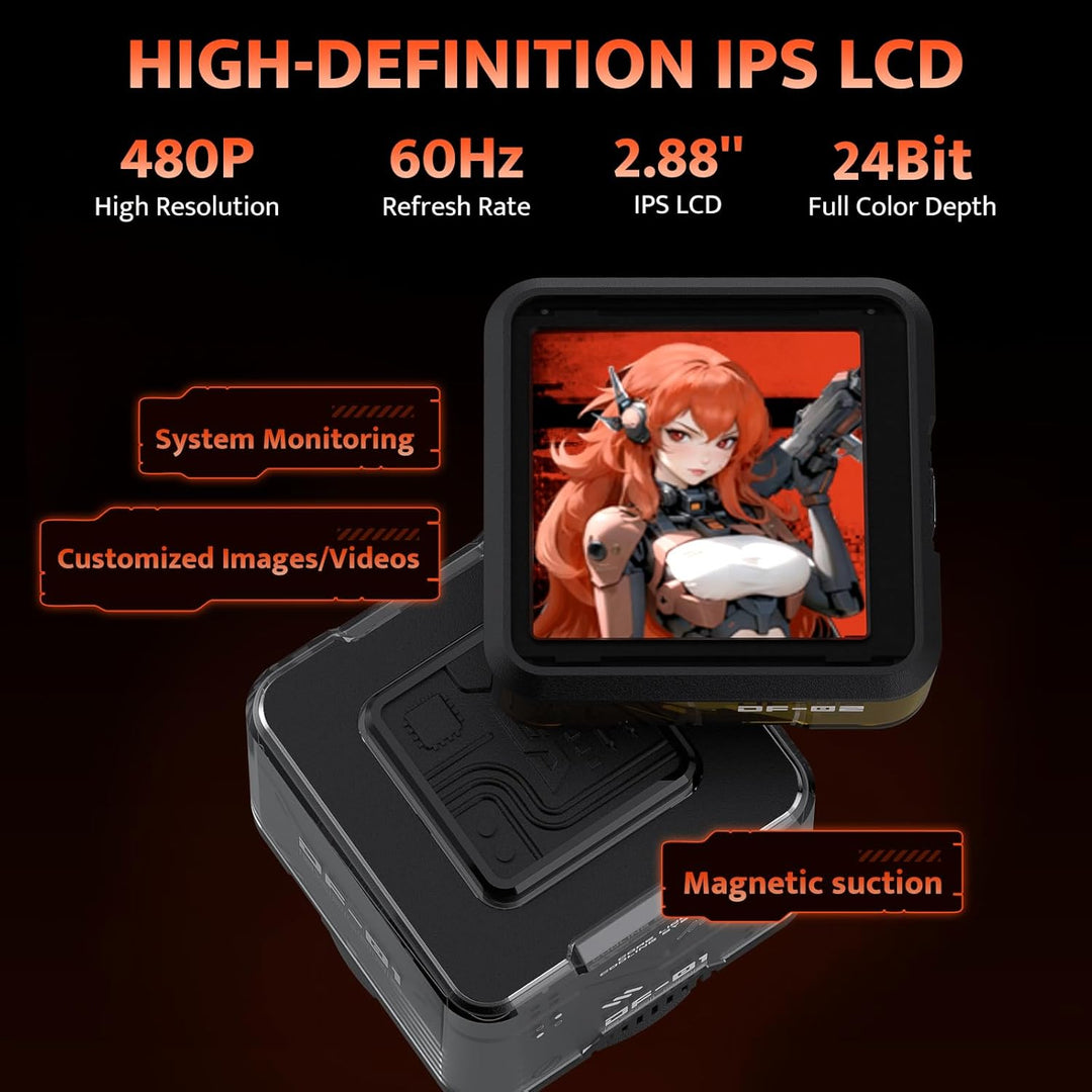 darkFlash DE360 All-in-One CPU Flüssigkeitskühler, 2,88" LCD-Bildschirm 480x480 Auflösung, ARGB-Sync