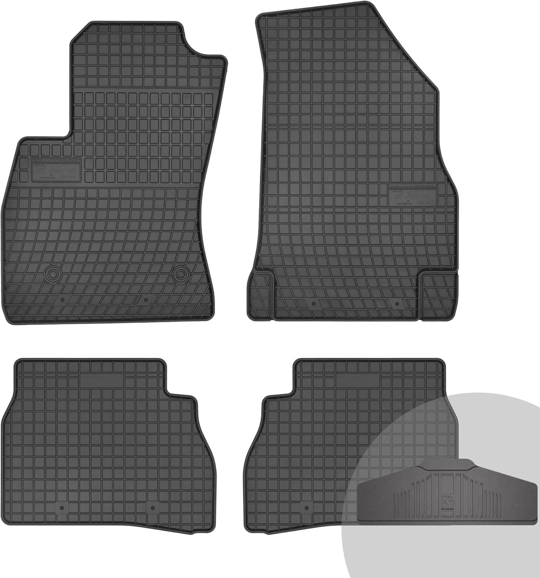 FROGUM EL Toro Gummimatten Ganzjähriges-Set von Autofussmatte Auto Fussmatten für FIAT Doblo II 2010