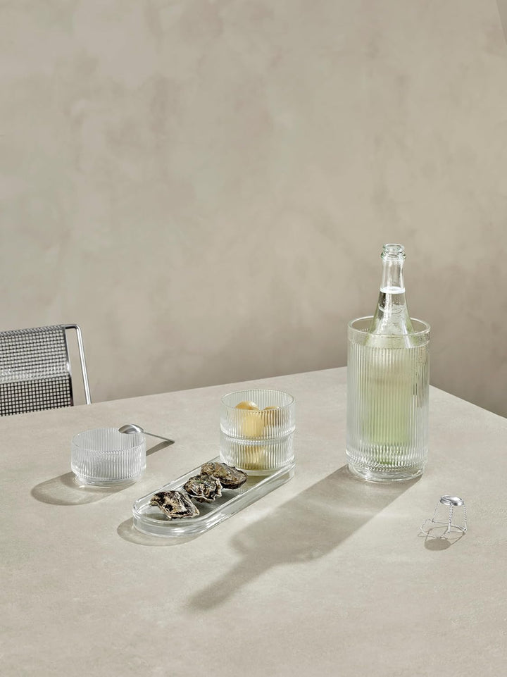 Stelton Pilastro geriffelter Weinkühler aus Glas - Gefrierschrankfest - Spülmaschinenfest - Dänische