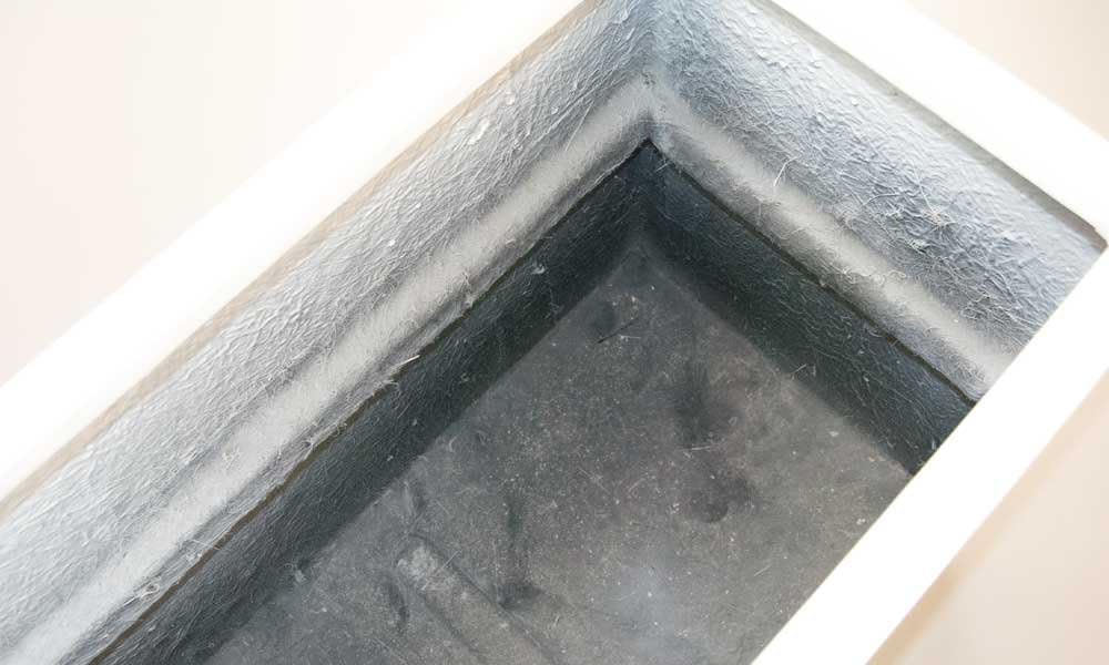 Eleganteinrichten Pflanzkübel Blumenkübel Blumentrog Pflanztrog aus Fiberglas 108x40x50cm Hochglanz