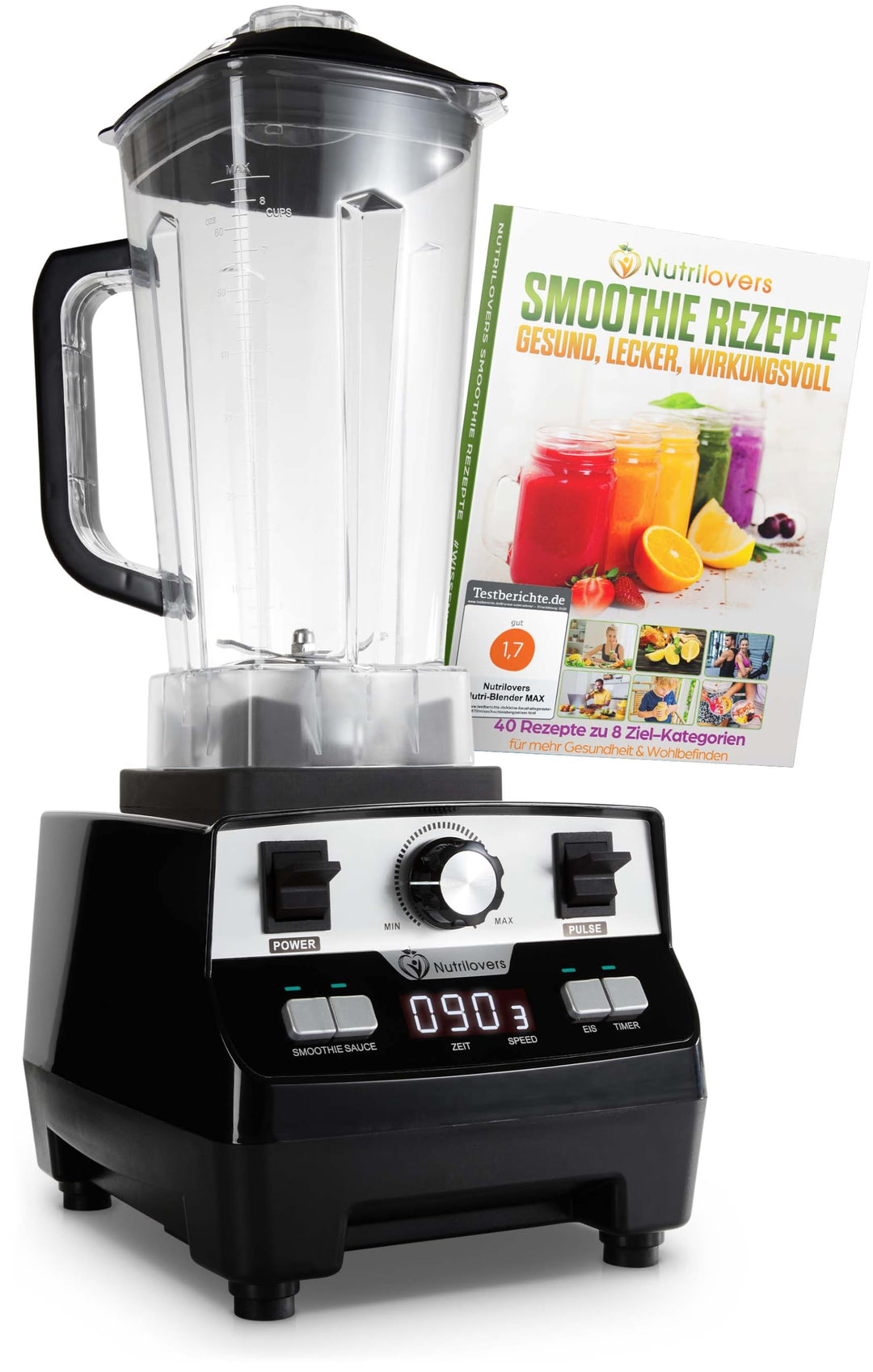 Nutrilovers Hochleistungsmixer NUTRI-BLENDER MAX Standmixer 2000W Hochleistung Smoothie-Maker Profi