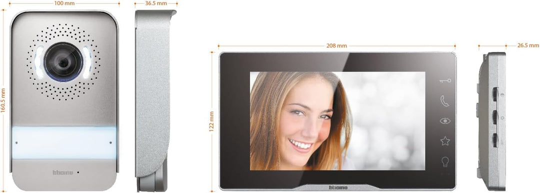 Bticino 318913 Easykit Plus Video-Türsprechanlage für 1-Familienhaus, Plug-In mit 2 Drähten, 1 exter