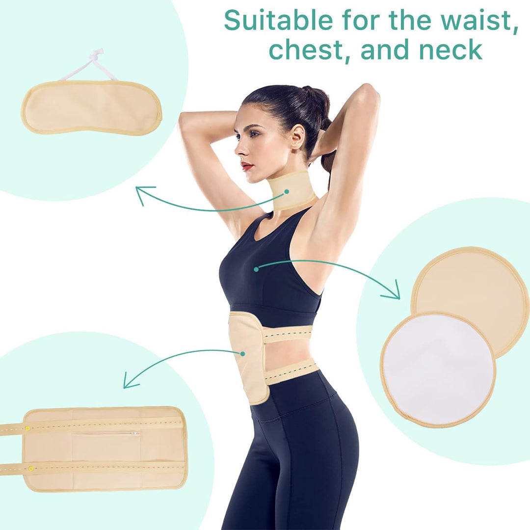 Castor Oil Pack, Wiederverwendbare Bio Rizinusöl Wrap, Kit mit verstellbaren elastischen Riemen Komf