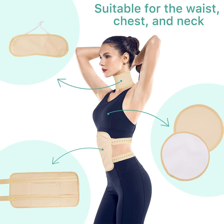 Castor Oil Pack, Wiederverwendbare Bio Rizinusöl Wrap, Kit mit verstellbaren elastischen Riemen Komf